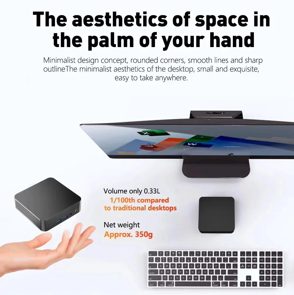 2026 Mini PC Intel Core I9 10980HK N150 Gaming Computer Windows 11 Desktop PC 16GB RAM 1TB 2TB SSD WiFi6 BT5.2 Portable Gamer PC