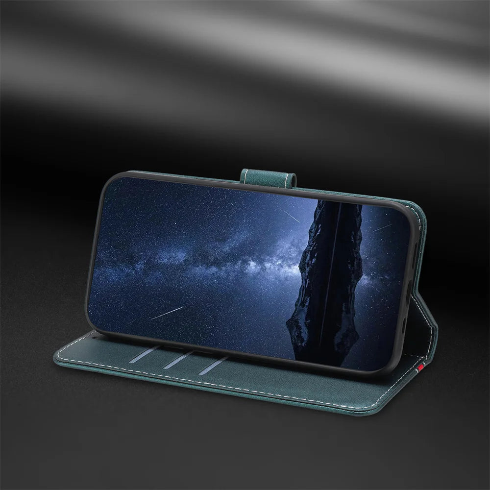 Luxury Leather Magnetic Flip Wallet Book Case For Xiaomi Redmi Note 15 14 13 Pro 4G 5G Redmi Note 15 14 13 Pro Plus Cover Fundas
