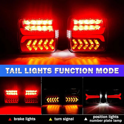 1 Set Waterproof 12V 24V Wireless Magnetic LED Truck Tail Light Rear Light Signal Warning Brake Lamp 7 Pin Trailer Caravan Lorry
