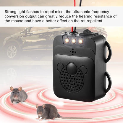 Leekooluu Mouse Repellent Ultrasonic 12v Anti-Rat Mouse Repeller For Cars Non-Toxic Keep Rodent Marten Animal Away Car Accessory