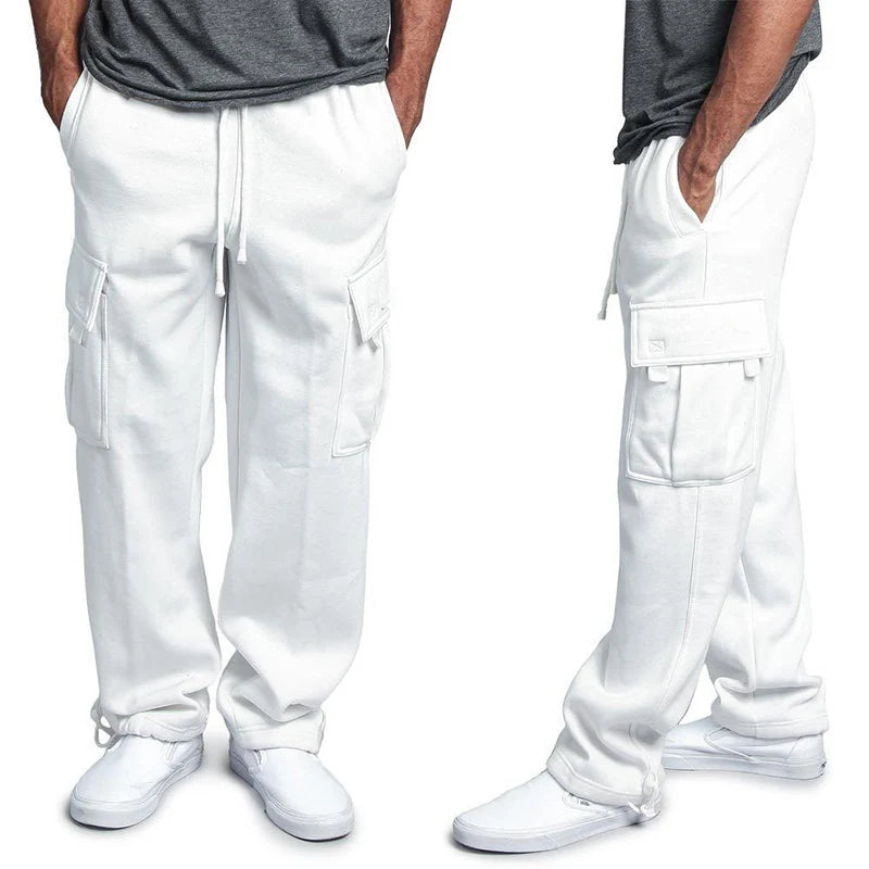 Men's  Cargo Pants Loose Drawstring Sweatpants with Pockets Sports Straight Trousers Jogging Long Pants Hip Hop Streetwear