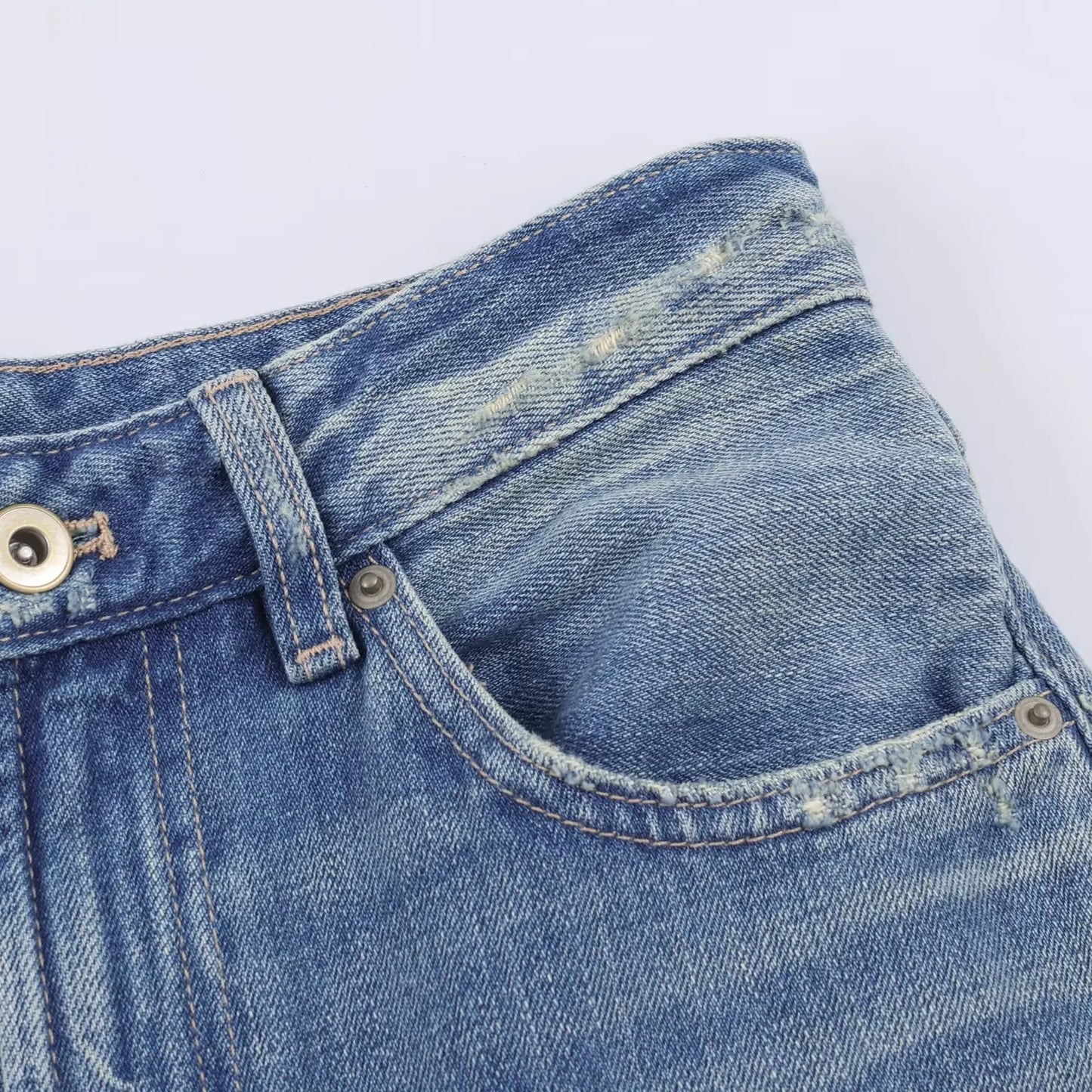 Female Vintage Leather Pocket Jeans Women Blue Zipper Straight Loose Trousers Lady New Fashion Daily Casual Spring Pants 2026