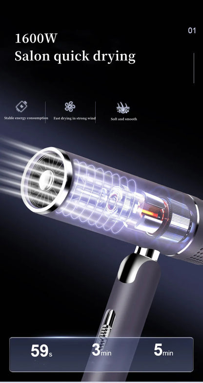 2300W Hair Salon Hair Dryer High Power Strong Wind Speed Dry Blue Light Ion Silent Home Hairdresser Special New Product
