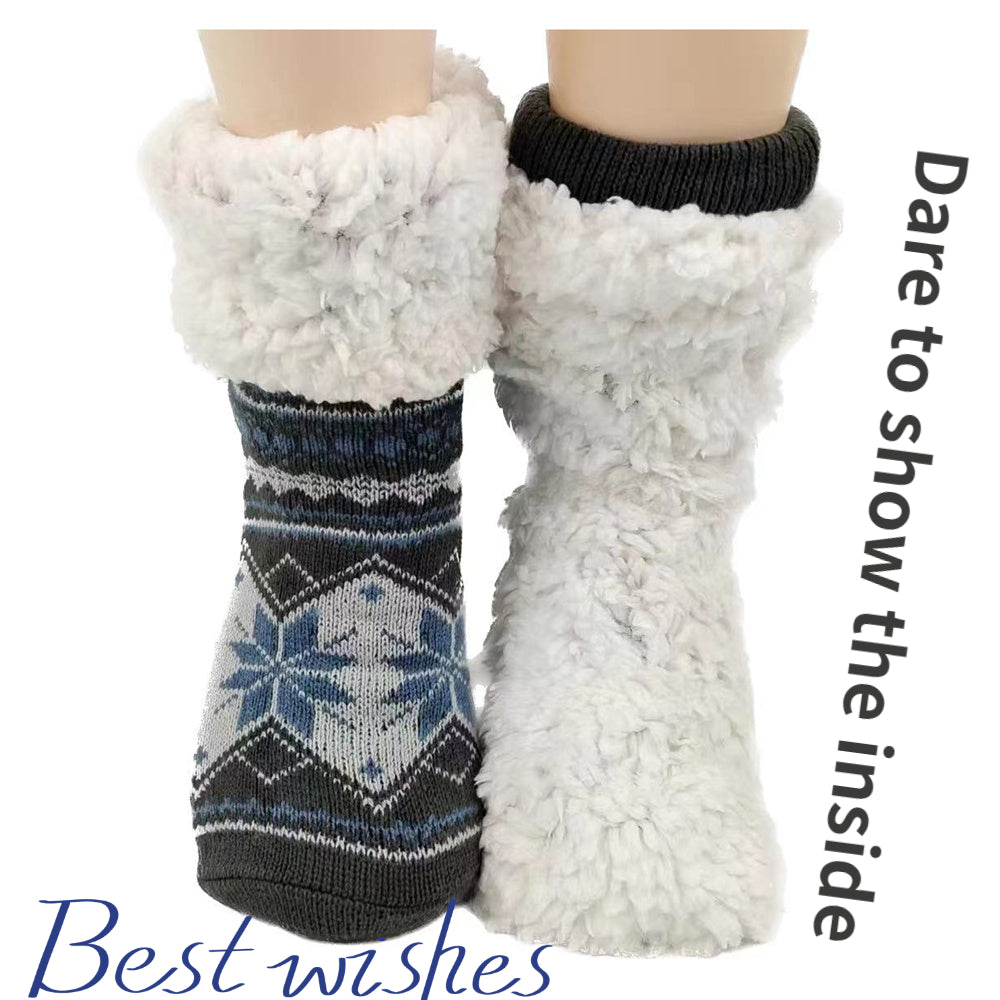 Winter Socks Mens Fluffy Warm Short Plus Velvet Soft Thermal Non Slip Floor Fuzzy Sock Male Thickened Gifts 2023 New In