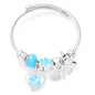 New Trendy Rhinestones Dragonfly Crystal Beaded Pendant Bracelet Stainless Steel 4 Colors Closure Bangles Women Bracelet Jewelry