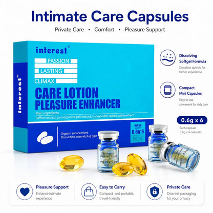 Hot Mini Intimate Pleasure Support Capsules for Women,6pcs Dissolving Softgel Care Lotion for Lubrication, Sensitivity & Comfort