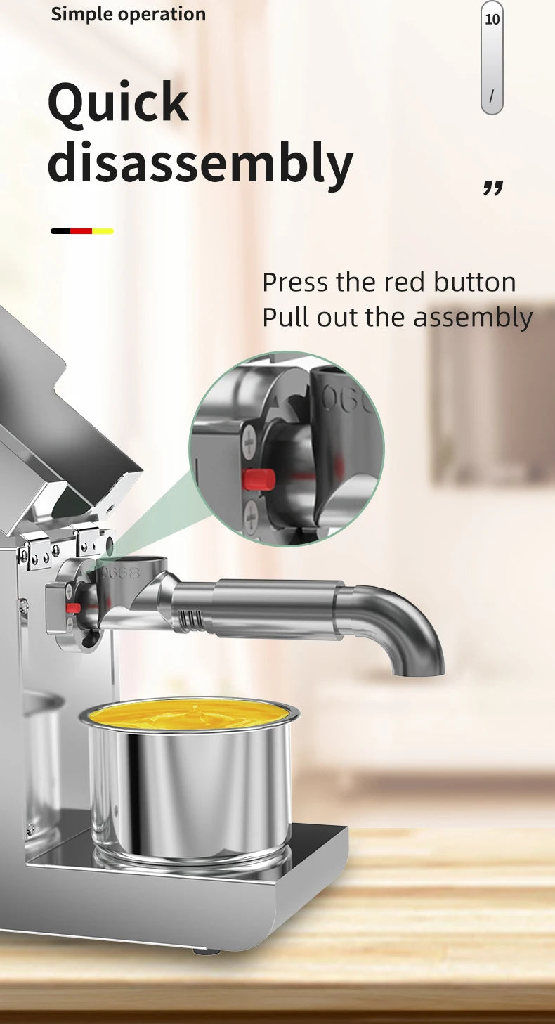 DIVEDEER New T1 Temperature Control Stainless Steel Hot and Cold Household Intelligent Small and Medium-sized Oil Press Machine