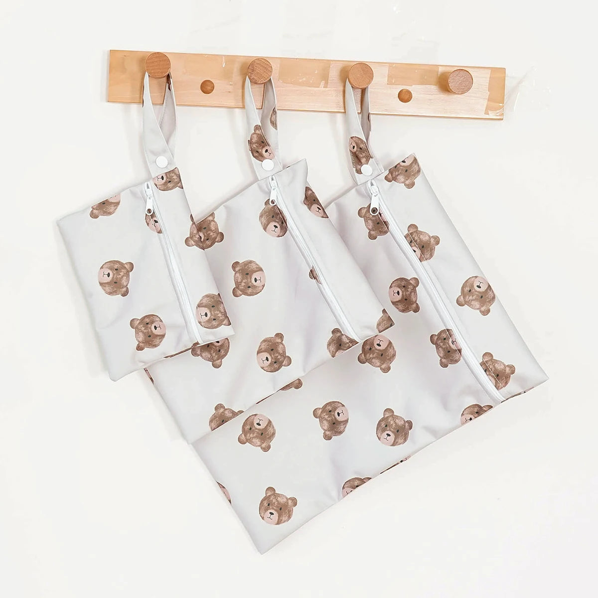 Elinfant 3PCS Portable Wet Dry Bag For Swimsuits,Waterproof Diaper Bags For Cloth Diapers,Washable Reusable Storage Bag