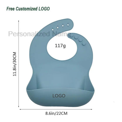 Silicone Baby Bib for Babies & Toddlers Waterproof Silicone Bibs Soft With Food Catcher Pocket for Boys & Girls Free Custom Logo