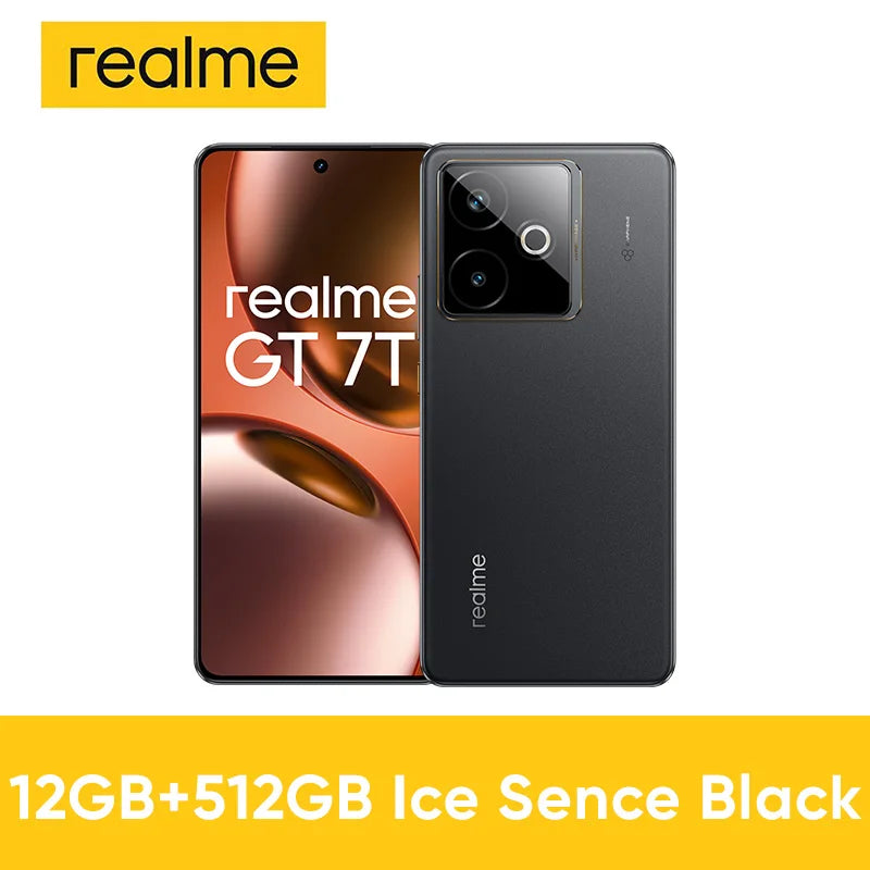 realme GT 7T Smartphone 5G MediaTek 8400-MAX 7000mAh Titan Battery 120W Ultra Charge 6.8'' 120Hz Display EU Version NFC