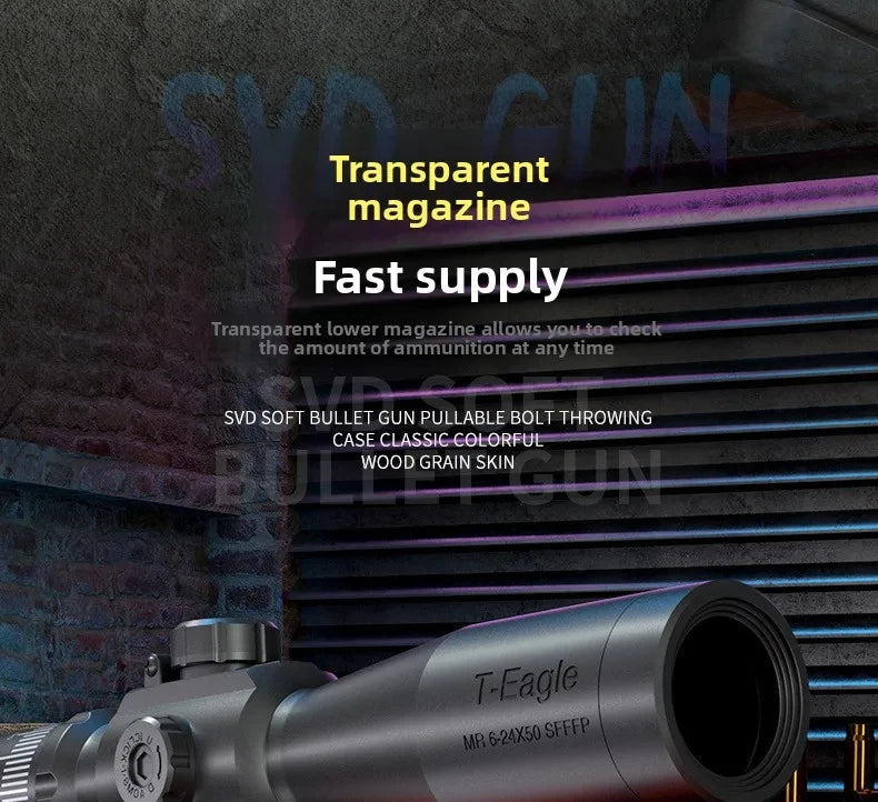 Soft Bullet Sniper Toy Gun Manual Loaded Shell Ejecting Firable Outdoor Battle Gun Model Christmas Gift