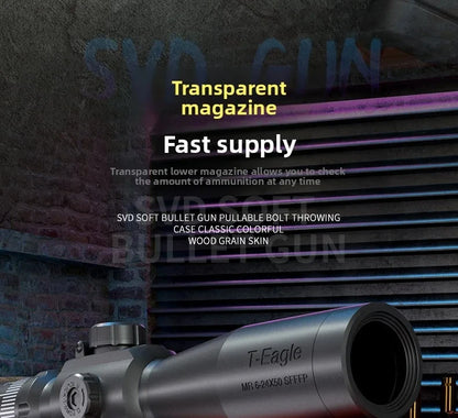 Soft Bullet Sniper Toy Gun Manual Loaded Shell Ejecting Firable Outdoor Battle Gun Model Christmas Gift
