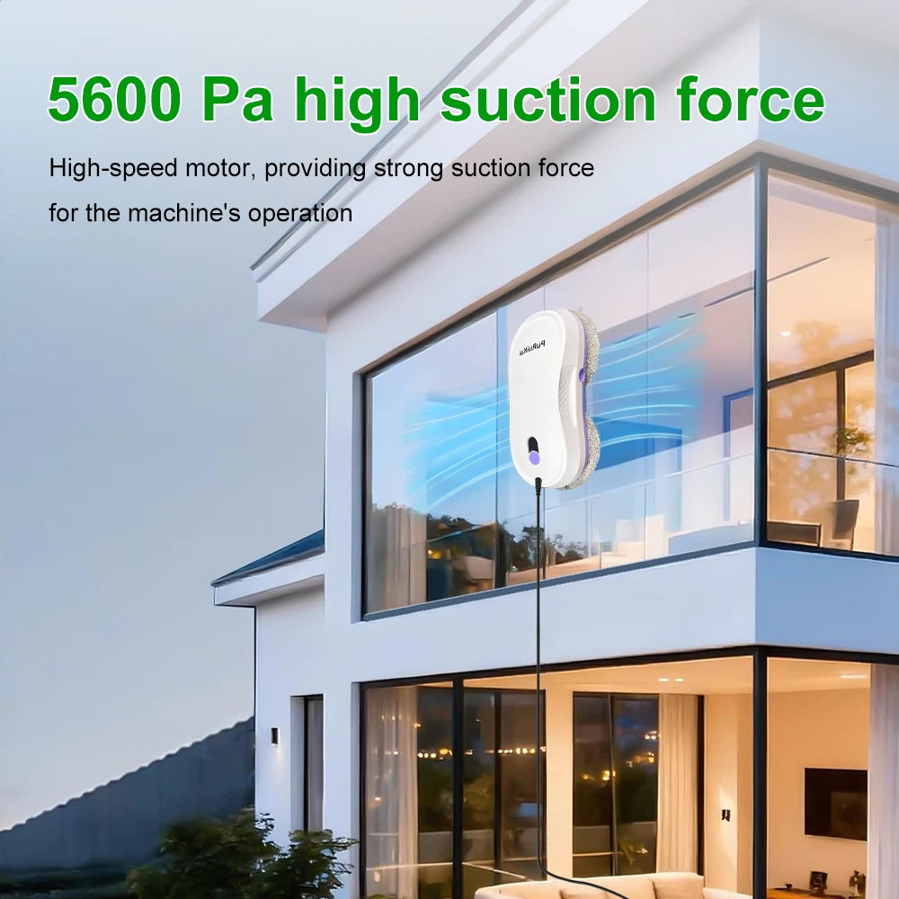 PuRuiKai Portable Window Cleaning Robot,Intelligent Cleaning with Dubbele Nozzle Water Sprayer, Remote Control