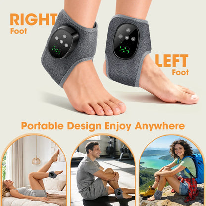 Cordless Electric Ankle Guard 4-Level Heated Vibration Massager Hot Compress Ankle Brace for Left And Right Foot