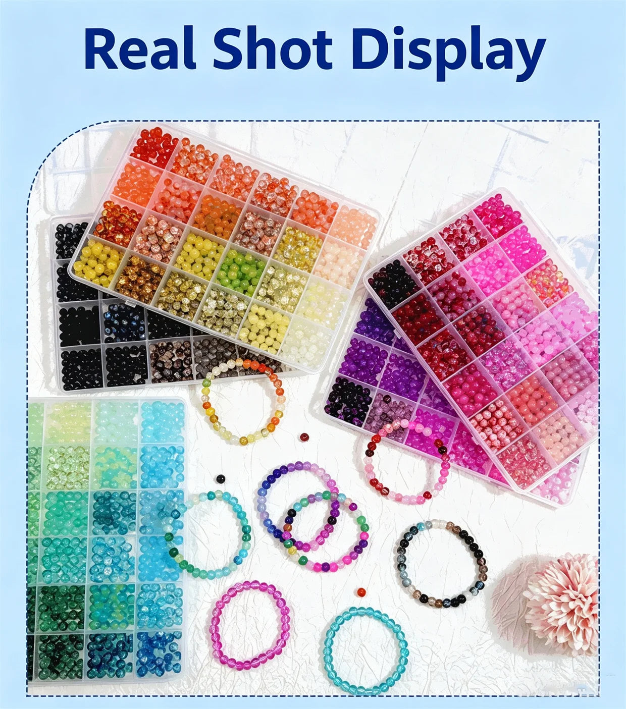 DIY Bracelet Making 6mm Glass Loose Beads Full Set Jewelry Accessories Beading Supplies for Handmade Ornament Creation