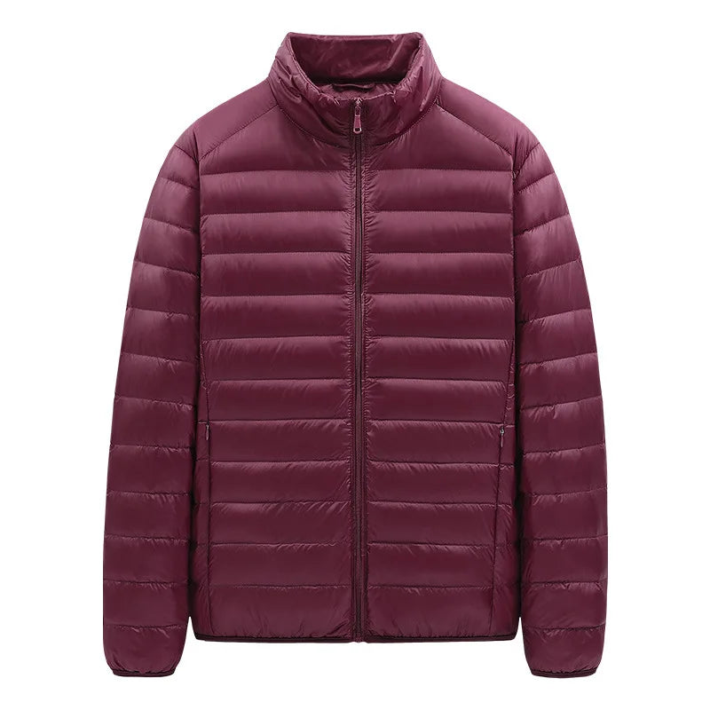 Men's Stand-Collar Hooded Lightweight Down Jacket for Winter - 90% Duck Down, Sporty, Warm & Versatile (Couple Style Available)