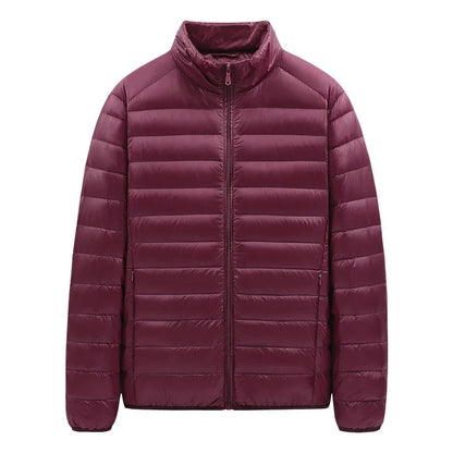 Men's Stand-Collar Hooded Lightweight Down Jacket for Winter - 90% Duck Down, Sporty, Warm & Versatile (Couple Style Available)