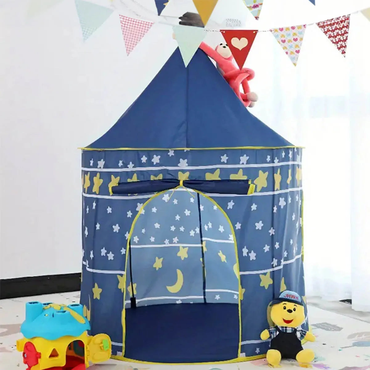 Night Sky Design Children's Playhouse Tent, Cute Castle for Little Boys and Girls