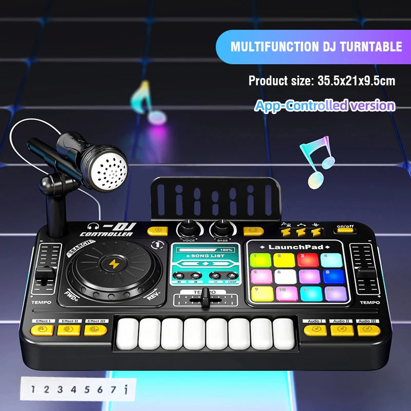 Simulation DJ Mixer Controller Kids Toys Multifunctional Music Effect Children Toy Electronic Musical Instrument Game Birthday Gifts Toys for Boy Girls Chirstmas Gifts Ship From Germany Fast Delivery