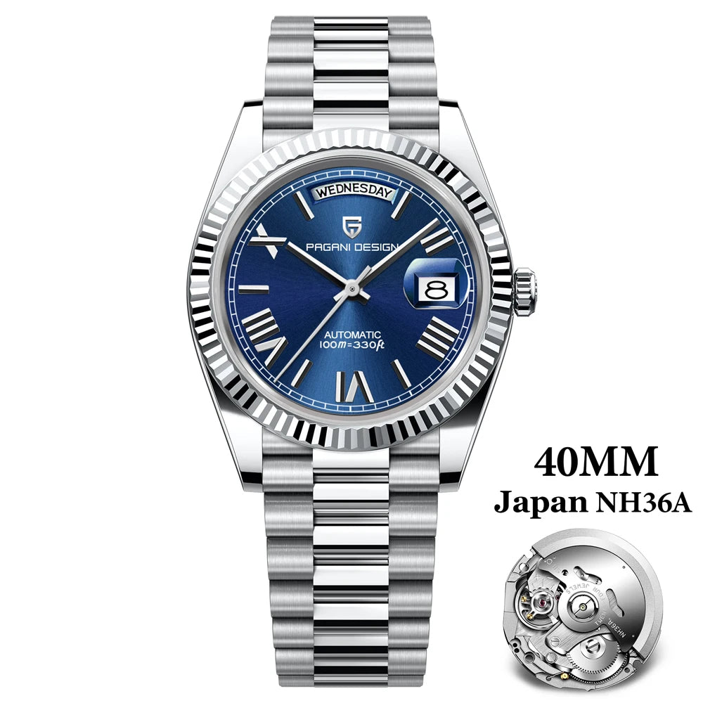 PAGANI DESIGN 2026 New Luxury Rose Gold DD40 Automatic Watch For Men 8285 Mechanical Wristwatch Men Stainless Steel Waterproof