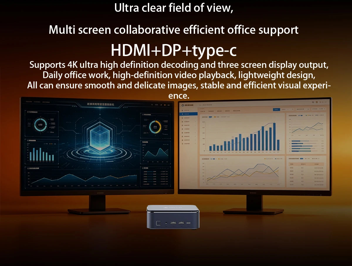 Mini PC SOYO M5 Mini AMD Ryzen 3 4300U LPDDR4 16GB RAM 512GB ROM Wifi 5 BT5.0 Windows 11 Pro Desktop Computer