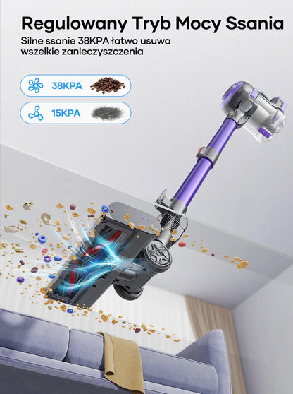 Laresar V10 Lite 38000Pa Cordless Vacuum Cleaner Handheld Strong Suction Button Smart Home Appliance for Carpets Hair 45 Mins
