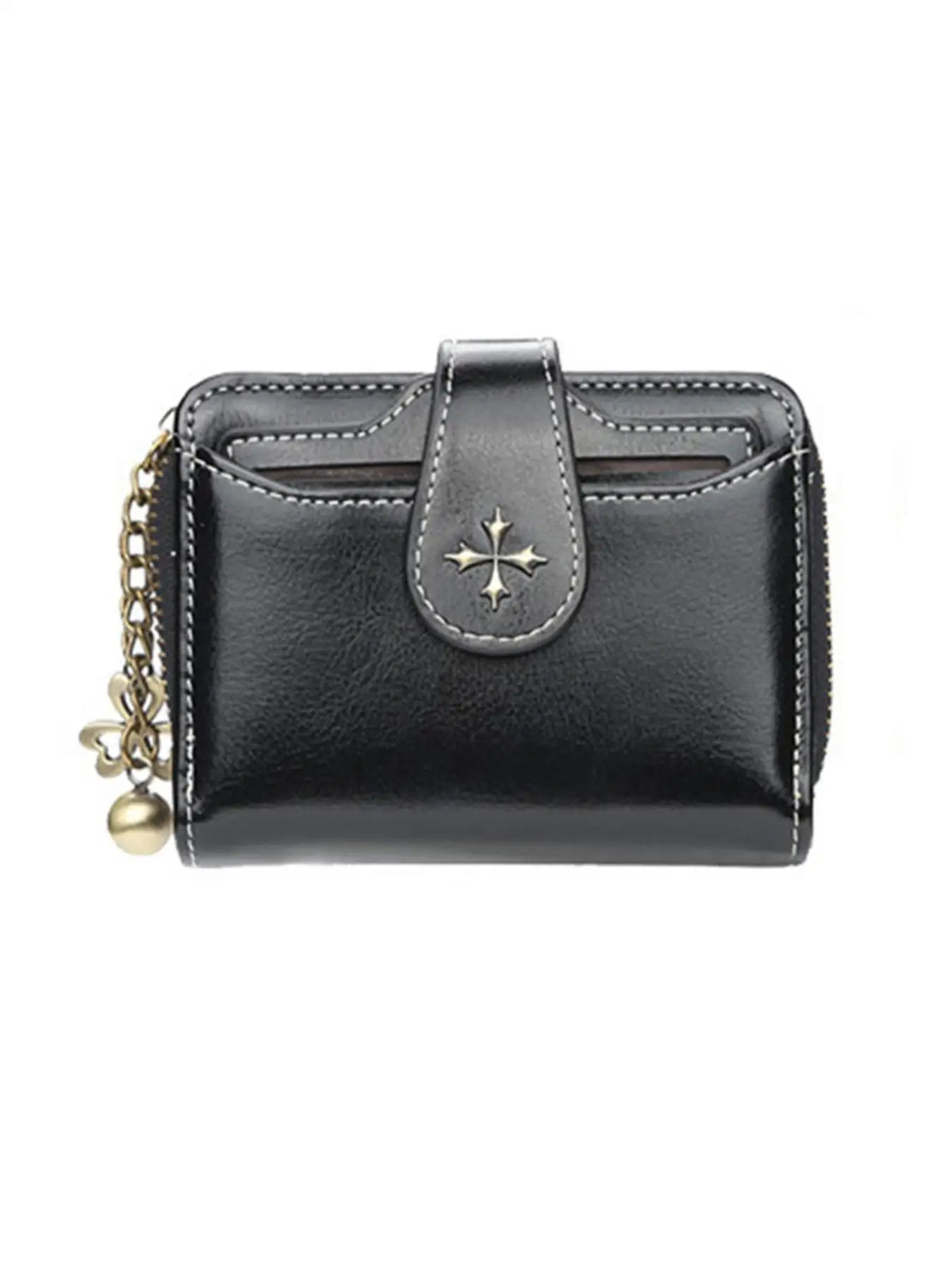 Women's short European and American fashion buckle wallet zipper coin purse
