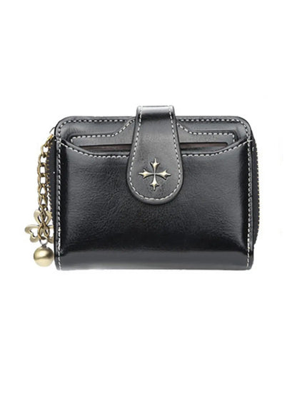 Women's short European and American fashion buckle wallet zipper coin purse