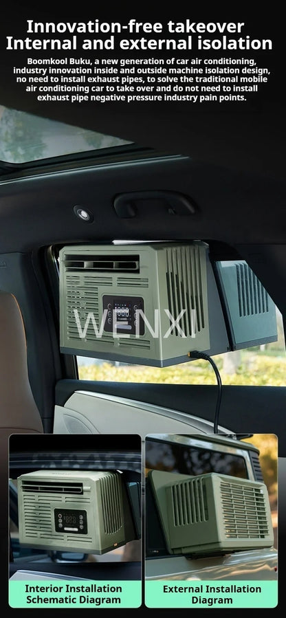 Portable Parking Air Conditioner Small Portable Car Energy Saving Air Conditioner Ductless: Hassle -Free for Car Window Mounting