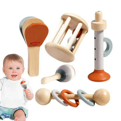 Kids Drum Set Wooden Musical Instruments for Toddlers Baby Preschool Educational Musical Toys Montessori Toys for Kids Ages 3-6