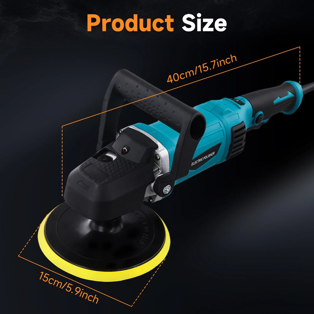 Podofo Car Buffer Polisher 1580W 6inch Car Polisher 7 Variable Adjustable Speeds Car Polishing Machine for Car Detailing Waxing