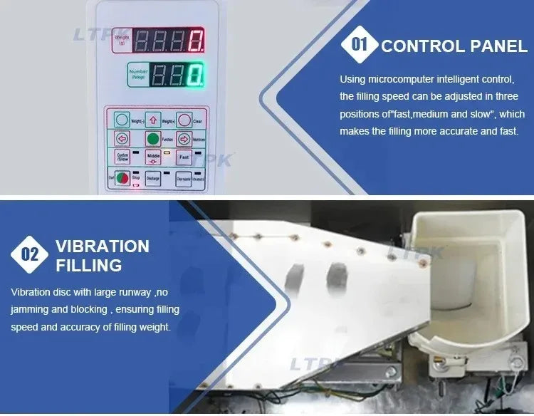 DIVEDEER 200G-500G Automatic Food Weighing Fillng Machine Powder Tea Flax Seed Granular Material Version Filling Machine