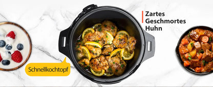 Aigostar Pressure Cooker 6L, 18-in-1 Multicooker, Keep Warm, Non-Stick Coating, Easy Cleaning, Digital Touchscreen, 1000W Pressu