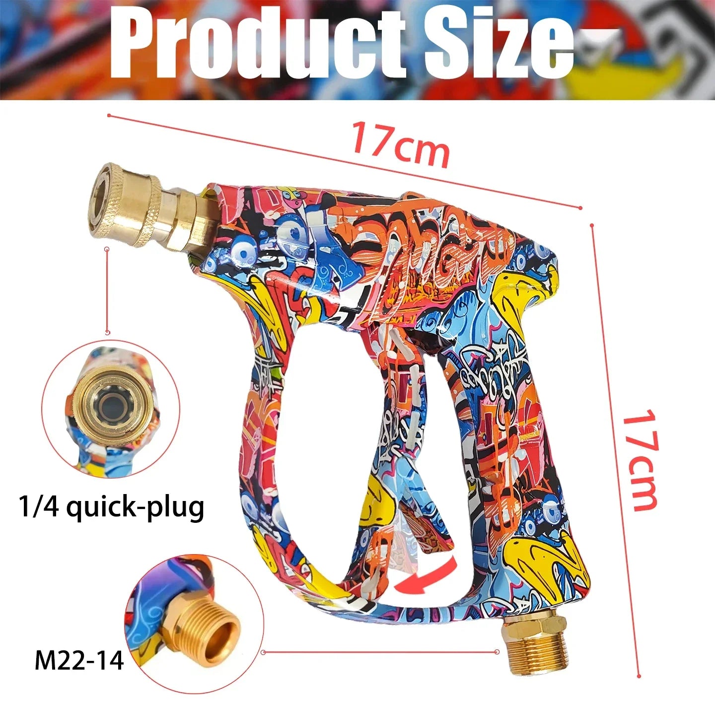 Graffiti Design High-Pressure Foam Gun Set - Multi-Brand Fit for Karcher/Bosch/Nilfisk, Ergonomic Grip,Car/RV/Truck Cleaning Kit