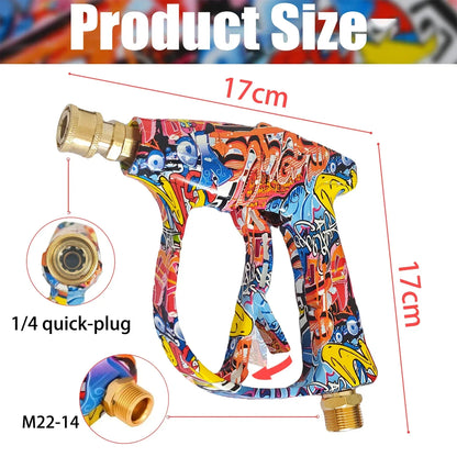 Graffiti Design High-Pressure Foam Gun Set - Multi-Brand Fit for Karcher/Bosch/Nilfisk, Ergonomic Grip,Car/RV/Truck Cleaning Kit