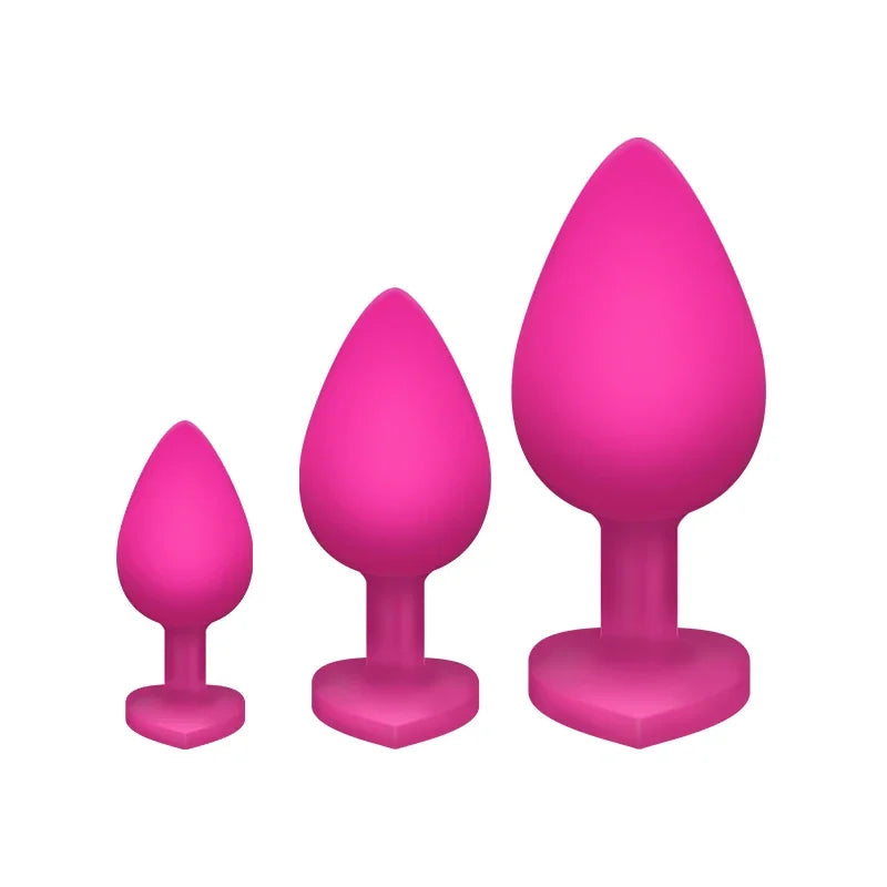 3Pcs Set Butt Anal Plug With Crystal Sex Toys for Women Men Soft Silicone Erotic Massager Stimulator Dildo Adult Product Plug