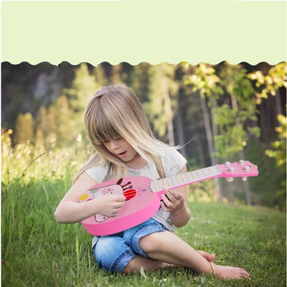 1PC 36cm Mini Guitar Children's Simulated Musical Instrument Ukulele Gift Can Play Early Education Enlightenment Music Player