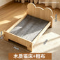 Cat Bed Wooden Cat And Dog Bed With Teddy Bear Pattern Indoor Pet Furniture Floor To Ceiling Bed Comfortable Durable