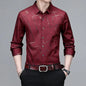 Men's Casual and Fashionable Long Sleeved Printed Shirt, Non Ironing and Wrinkle Resistant Business Top