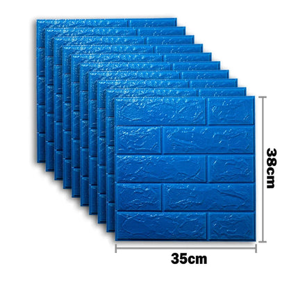 10pcs Self Adhesive Decor 3D Foam Wall Stickers Pane Room Waterproof Peel and Stick Brick Wallpaper for Interior Decoration
