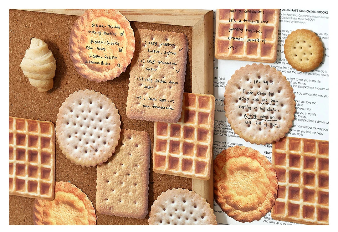 30pcs Biscuit Plan Series Retro Ins Dessert Biscuit Theme Message Memo Creative DIY Handmade Scrapbook Aesthetic Material