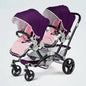 Foldable Twin Baby Stroller,Double Seat Baby Stroller for Two Babies,Shock-absorbing Twin Baby Stroller,Multi-function