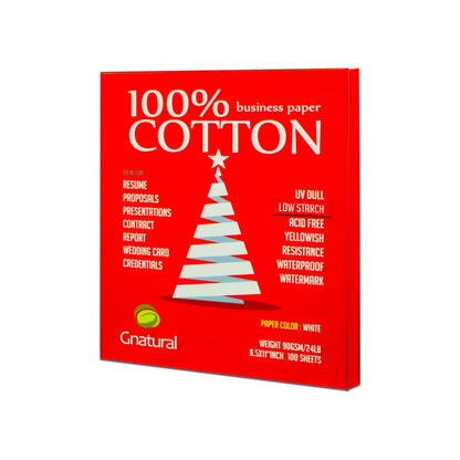90gsm US 100% cotton paper Letter Size 216*279mm White color with Watermark Low-Starch Waterproof 100 sheets MCYT003