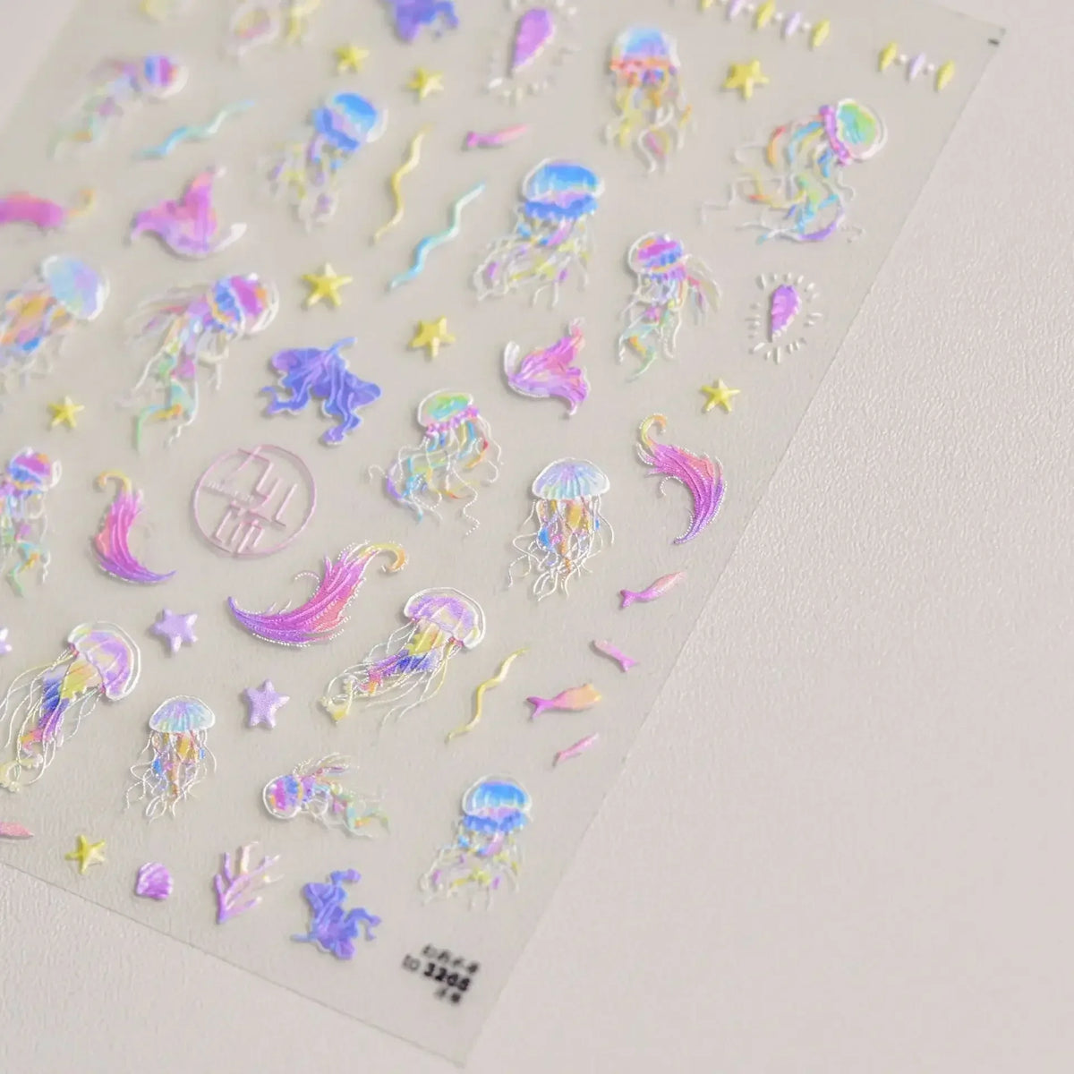 Colorful Bagful Jellyfish Bubbles Swimming Rings Rainbow Stars Ocean Starfish Self Adhesive 5D Nail Art Sticker Manicure Decal