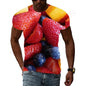 Fashionable New Fun Fresh Fruit Pattern Printed Men's T-shirt Summer Popular Harajuku Personalized Round Neck Comfortable Short