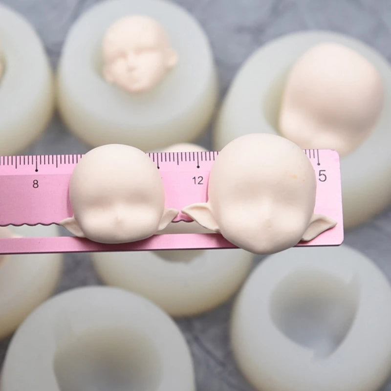 Elf silicone Q version face face mold ultra-light clay soft pottery face mold bjd silicone fairy ears baby face