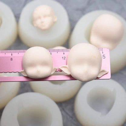 Elf silicone Q version face face mold ultra-light clay soft pottery face mold bjd silicone fairy ears baby face