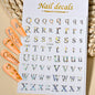 3D Glittery Gothic Letter Design Nail Art Stickers Uppercase Alphabet Letters Artistic Designs DIY Nail Art Decals Decoration #1