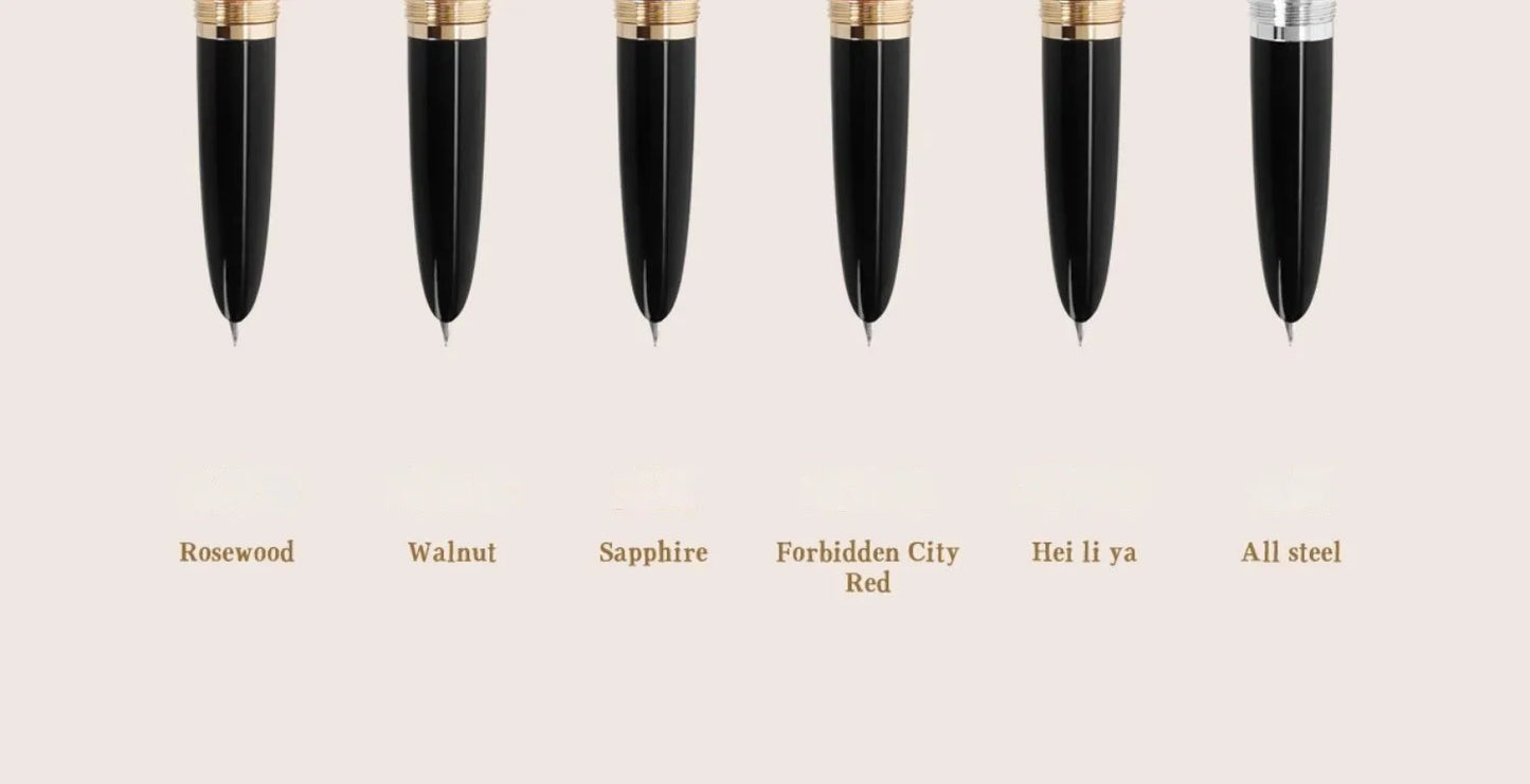 JINHAO 85 Metal/Wood Fountain Pen Golden Cap Extra Fine Nib Ink Pen Office School Supplies Stationery Pens for Writing