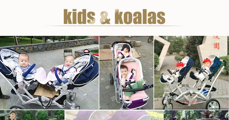 Foldable Twin Baby Stroller,Double Seat Baby Stroller for Two Babies,Shock-absorbing Twin Baby Stroller,Multi-function